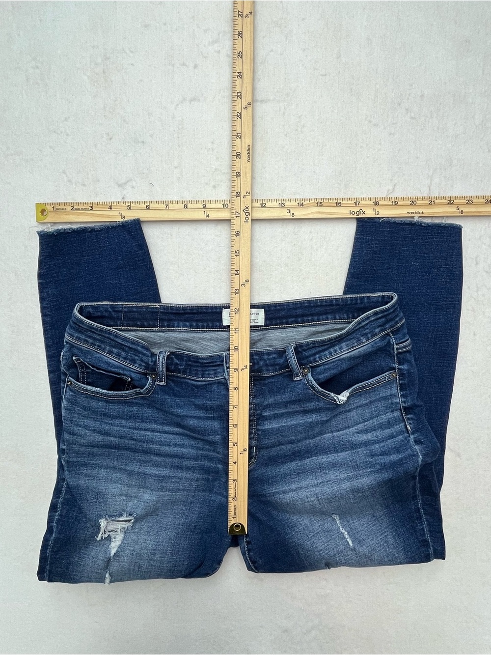 BKE Payton Women’s Medium Wash Distressed Raw Hem Denim Ankle Skinny Jeans 34x27 - Picture 14 of 14